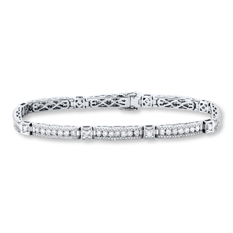 Diamond Bracelet 5 ct tw Round-cut 14K White Gold 3IqpveeZ