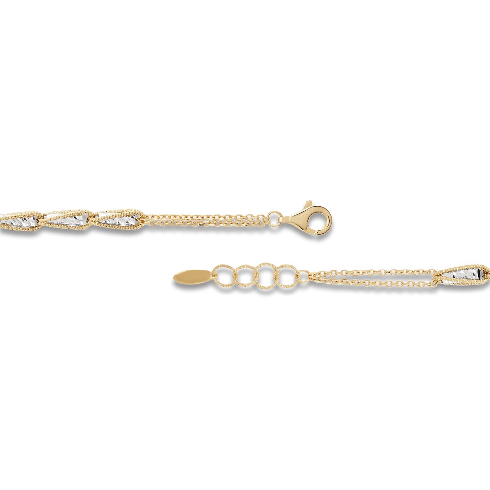 Italia D\'Oro Rolo Chain Bracelet 14K Two-Tone Gold 7\" 3QdMAaZc