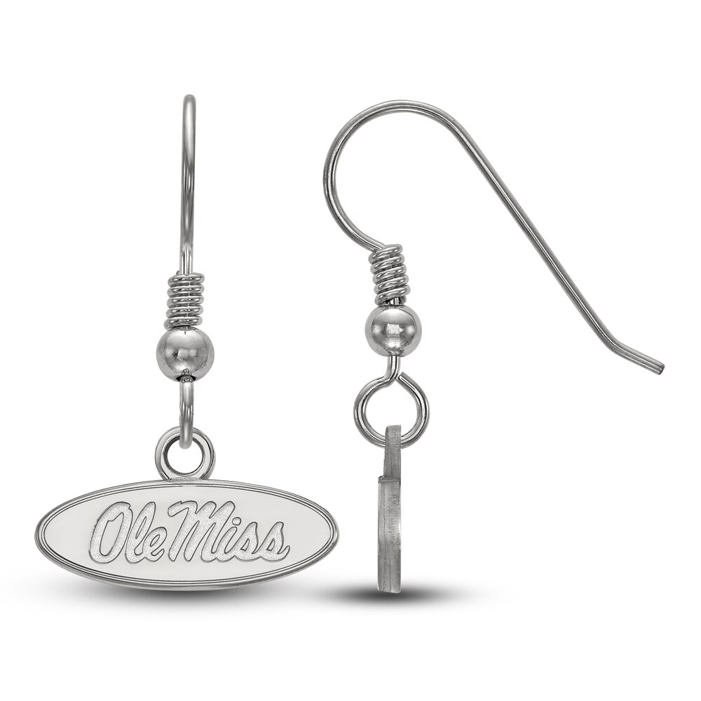 University of Mississippi Dangle Earrings Sterling Silver 3TfpfjPM