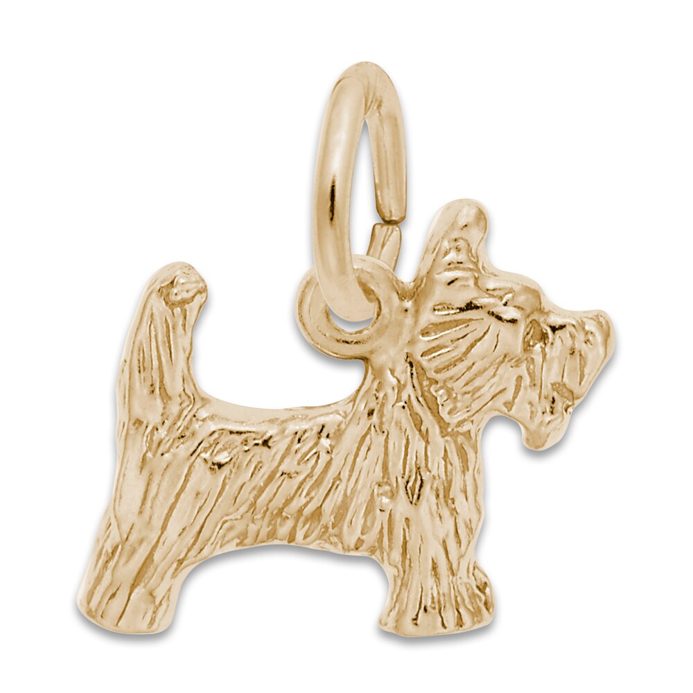 Scottie Dog Charm 14K Yellow Gold 3VvHhk4x