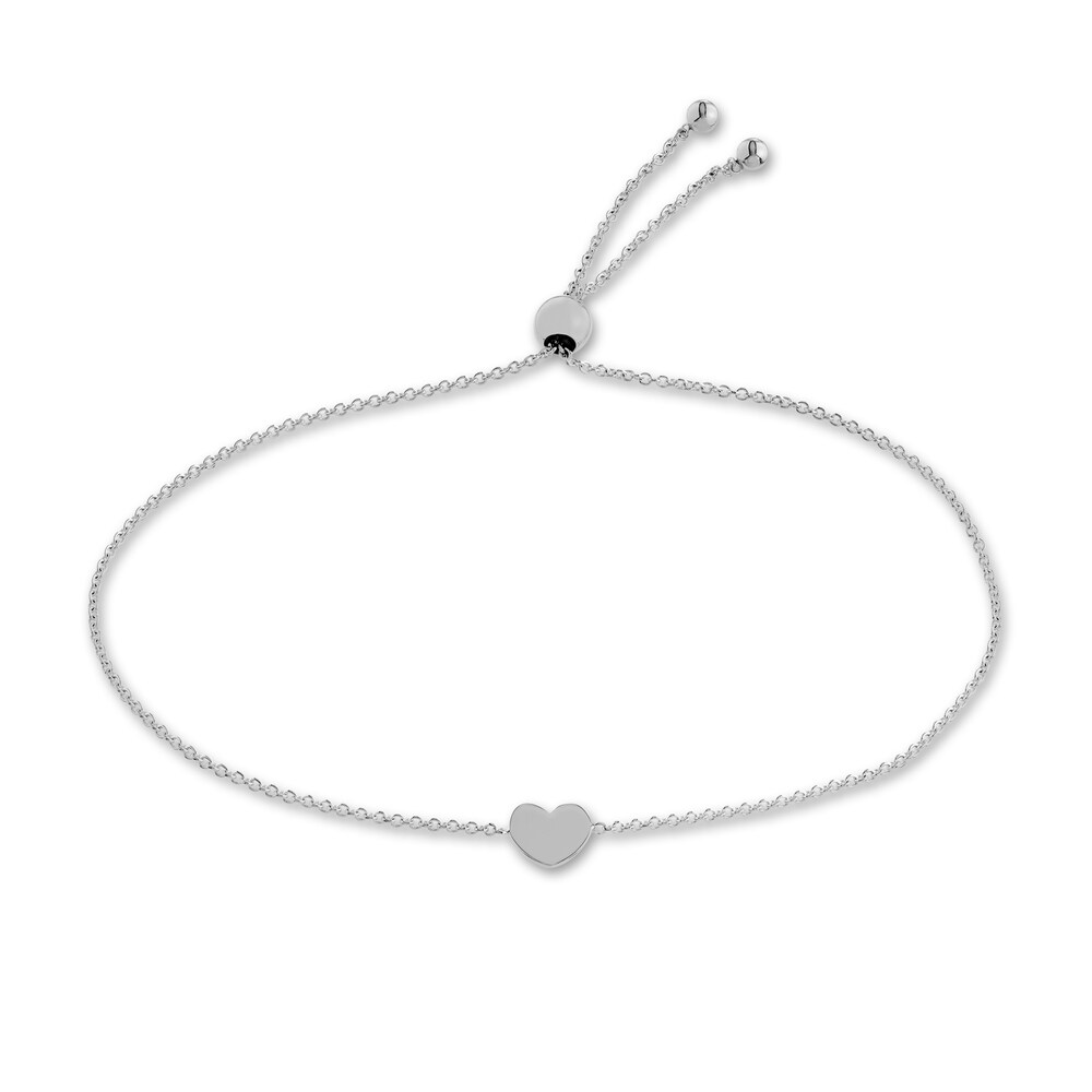 Heart Center Bolo Bracelet 14K White Gold 3YYiyNWr