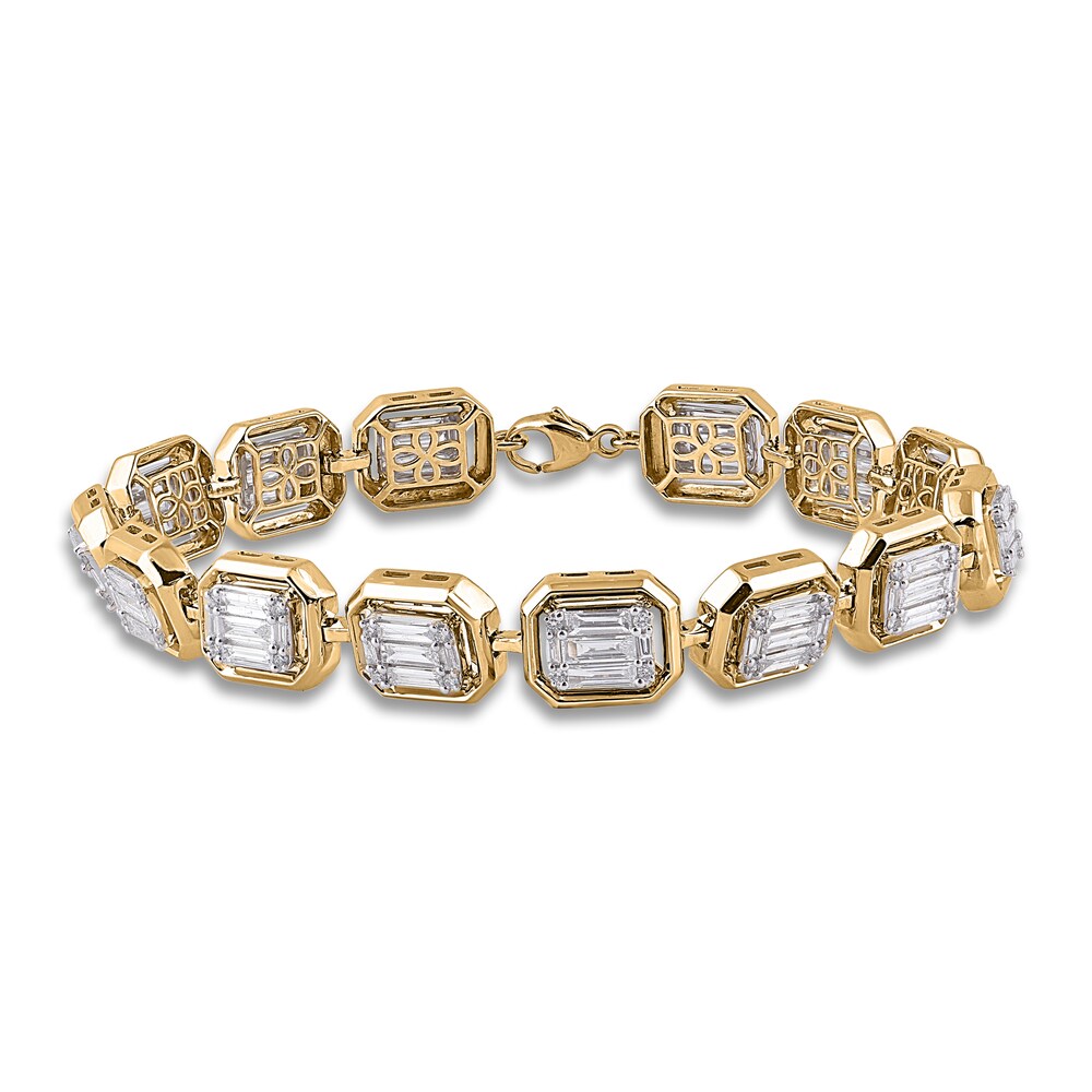 Diamond Tennis Bracelet 3 ct tw Baguette 14K Two-Tone 7" 3bX7WMyc