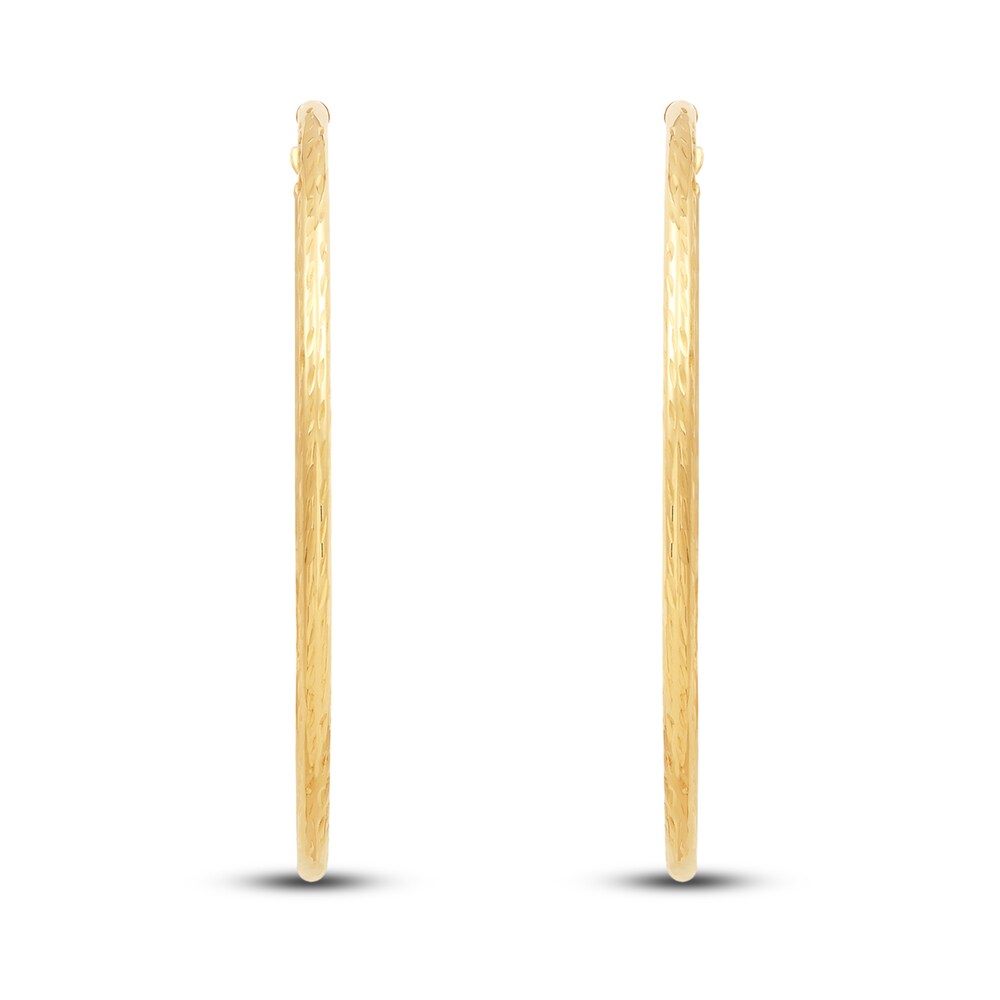 Round Tube Hoop Earrings 10K Yellow Gold 3dFC5sxp