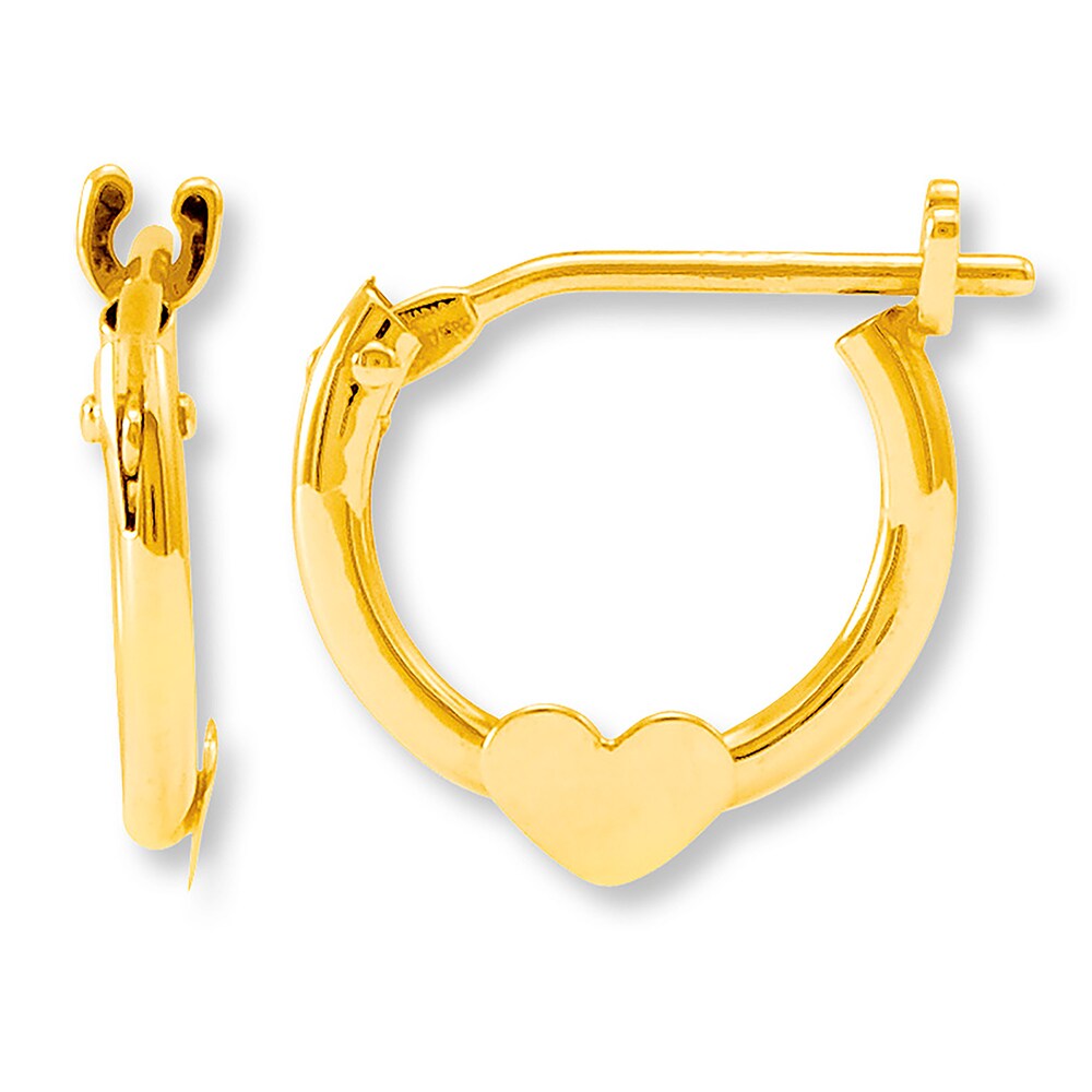 Heart Hoop Earrings 14K Yellow Gold 3dpBKQSQ
