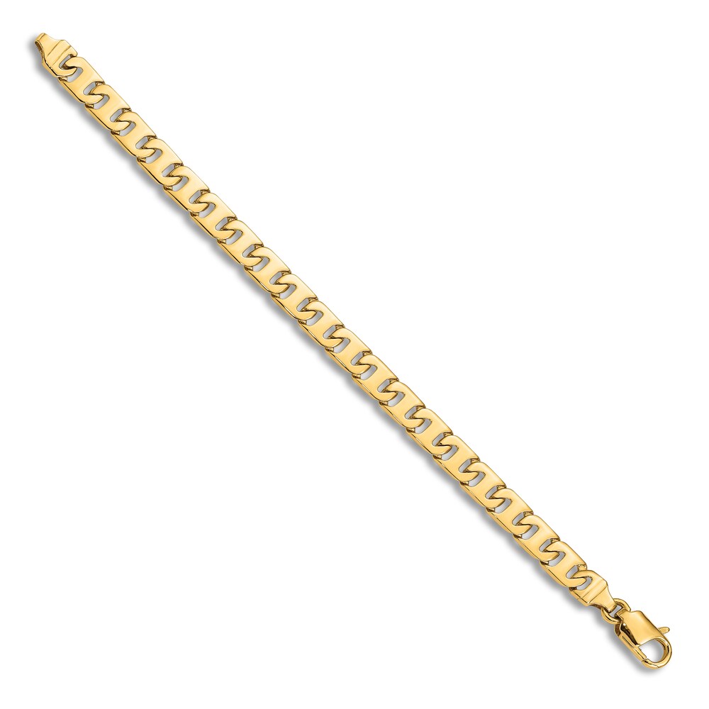 Men\'s High-Polish Anchor Link Bracelet 14K Yellow Gold 8\" 3rTJ4Txu