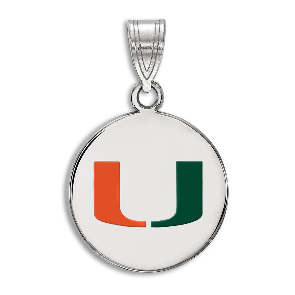 University of Miami Enamel Charm Sterling Silver 3wnf1sjz