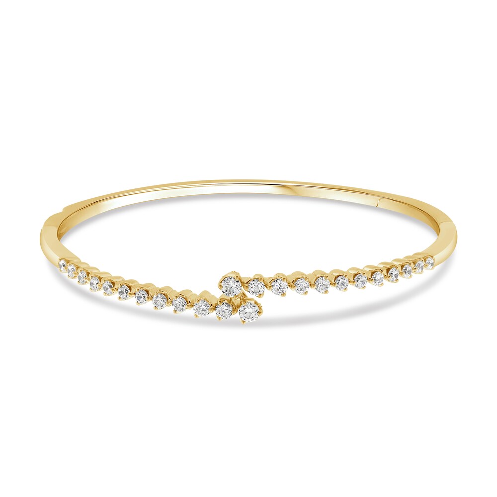 Diamond Bangle Bracelet 1-1/2 ct tw Round 14K Yellow Gold 41dqD9Z9