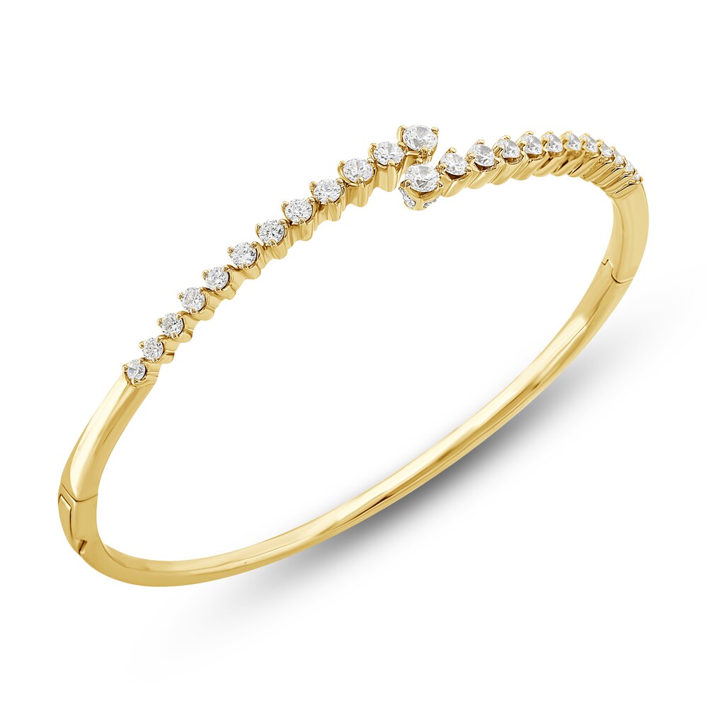 Diamond Bangle Bracelet 1-1/2 ct tw Round 14K Yellow Gold 41dqD9Z9