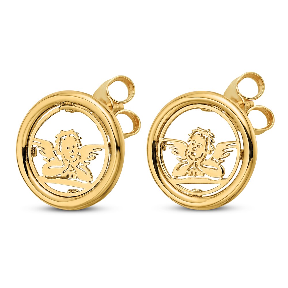 Raphael Angel Stud Earrings 14K Yellow Gold 45UEVglm