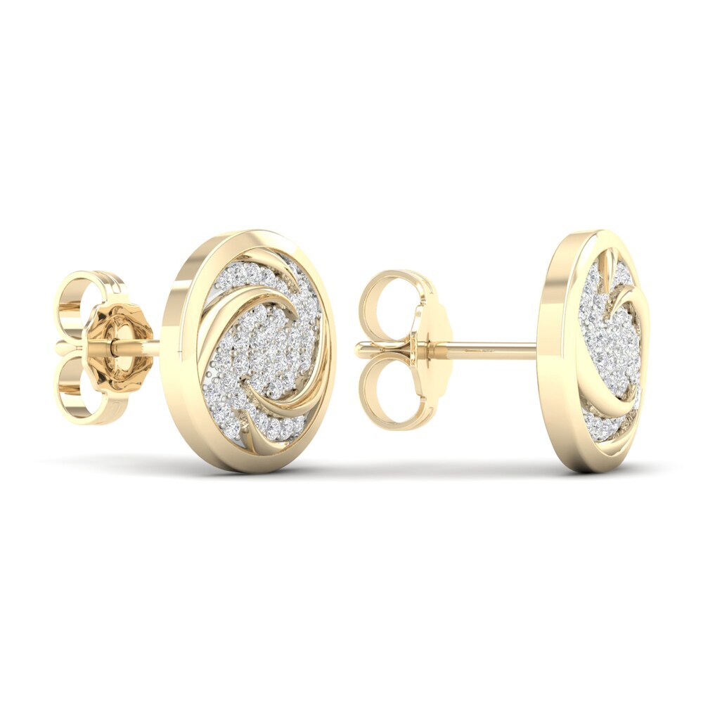 Men\'s Diamond Air Stud Earrings 1/4 ct tw Round 10K Yellow Gold 46mu5ms7