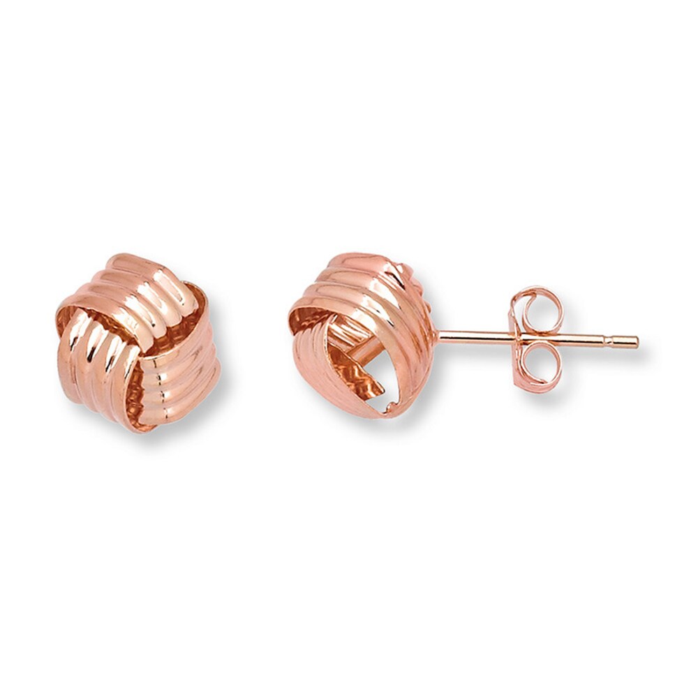 Love Knot Earrings 14K Rose Gold 4CdCk0S5