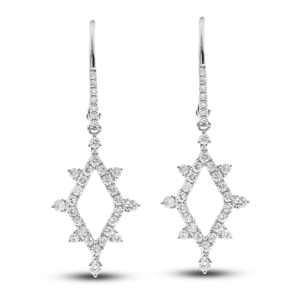 Diamond Dangle Earrings 1/2 ct tw Round 14K White Gold 4GhOTy7N