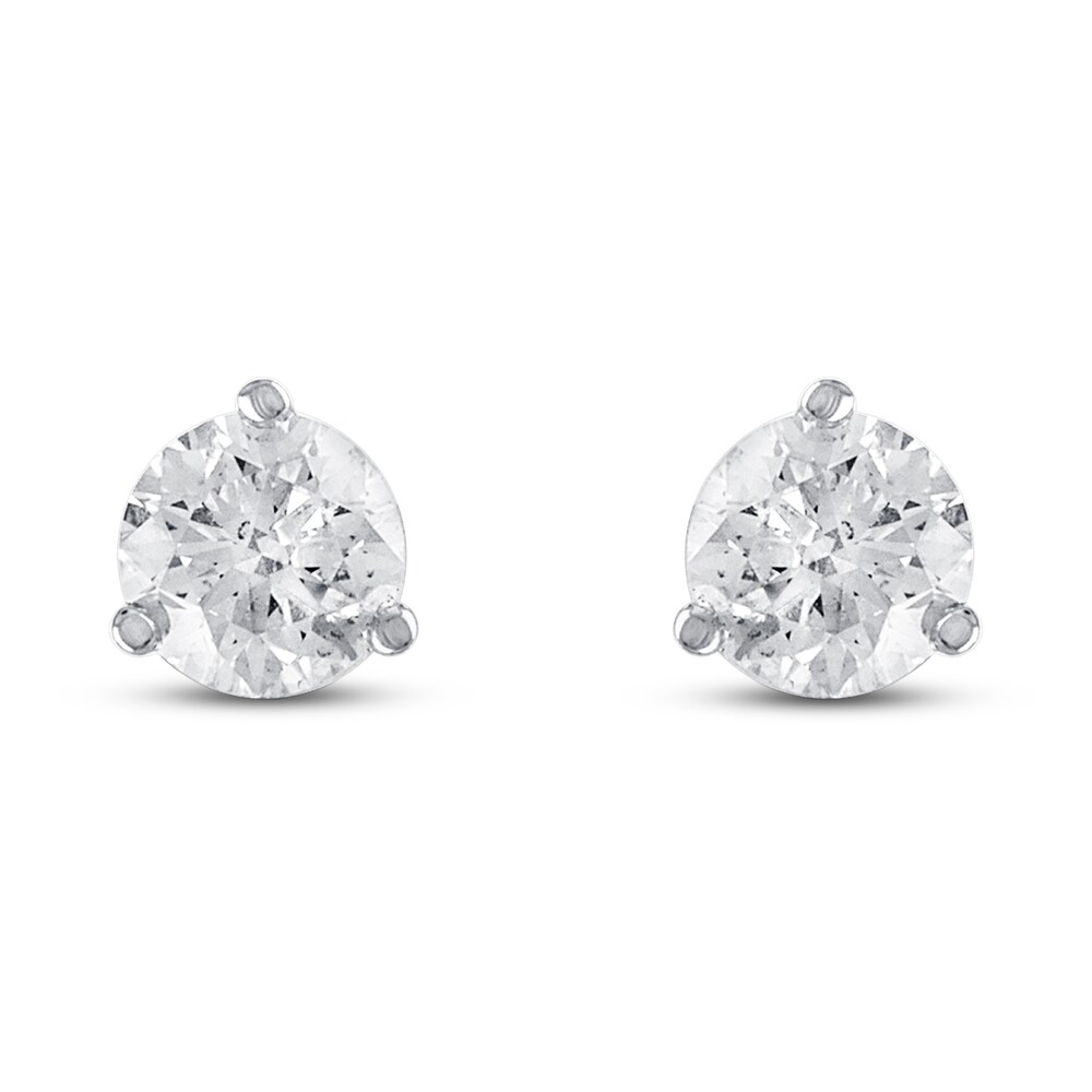 Certified Diamond Solitaire Earrings 1/2 ct tw Round 18K White Gold (SI2/I) 4LohvVrx