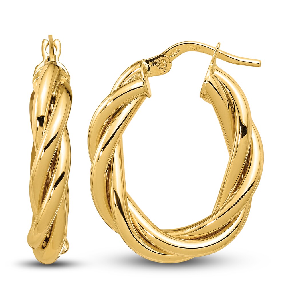 Twisted Hoop Earrings 14K Yellow Gold 20mm 4RcnQ1nN