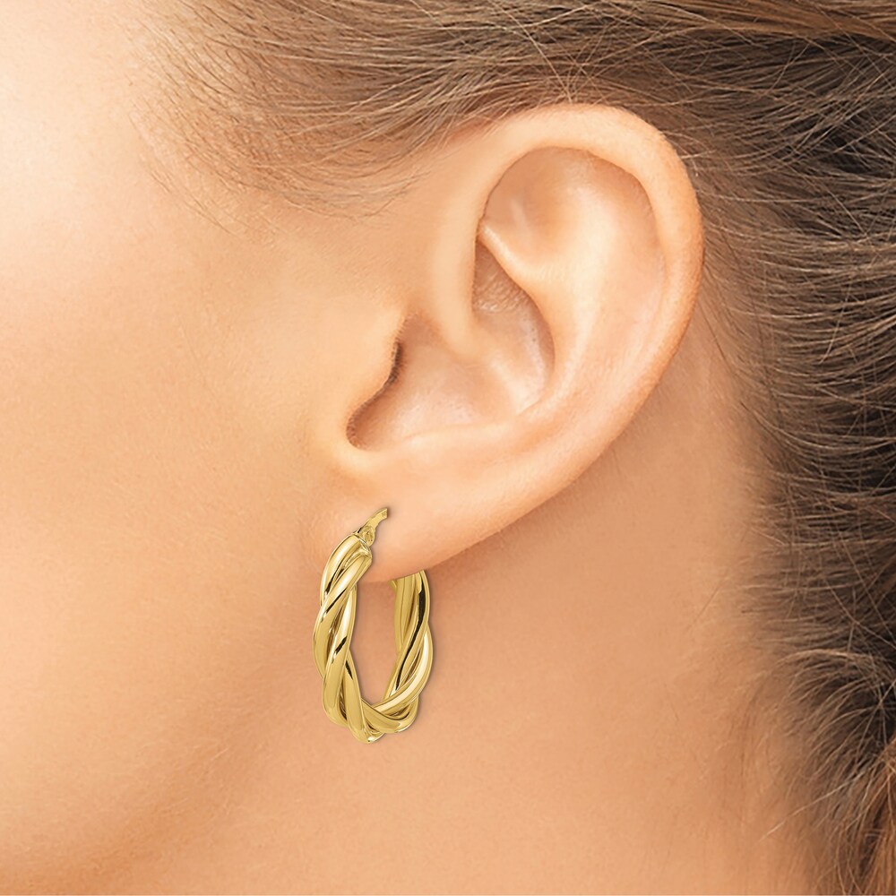 Twisted Hoop Earrings 14K Yellow Gold 20mm 4RcnQ1nN