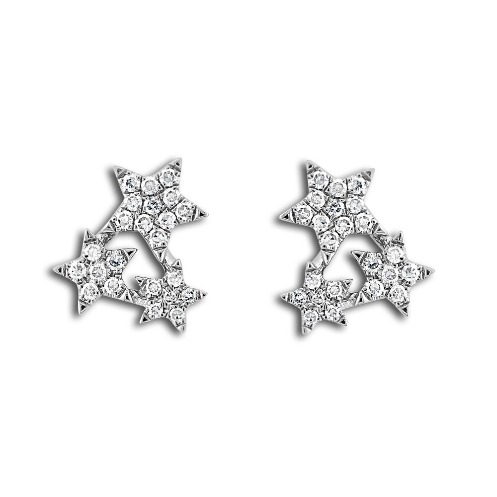 LALI Jewels Diamond Stud Earrings 1/5 ct tw Round 14K White Gold 4SML75wQ