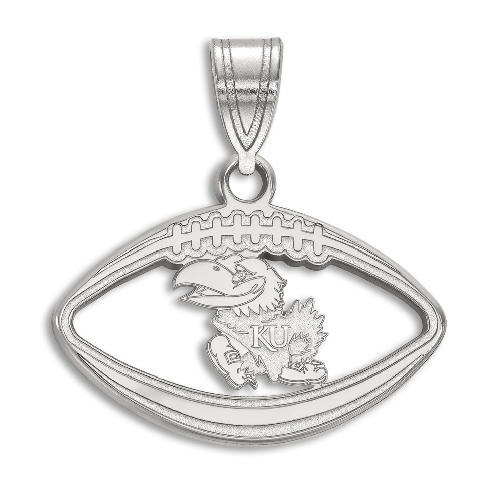 University of Kansas Football Necklace Charm Sterling Silver 4YsVoefm