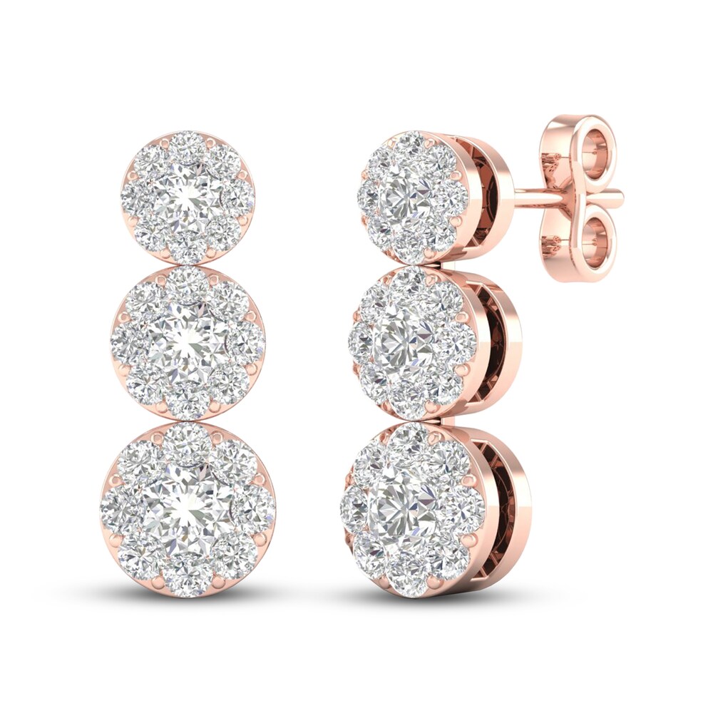 Diamond Earrings 1 ct tw Round 14K Rose Gold 4dPvp6ME