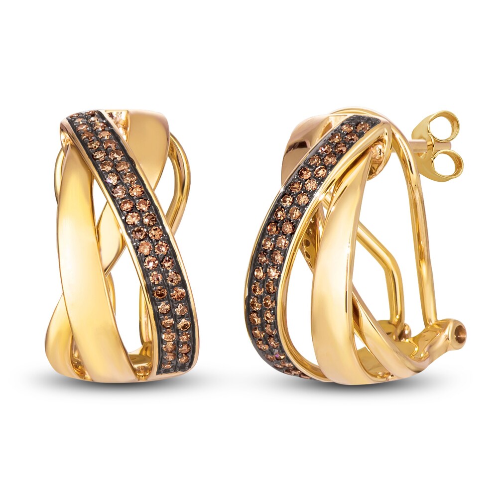 Le Vian Chocolate Diamond Earrings 1/2 ct tw Diamonds 14K Honey Gold 4iFXTrNS