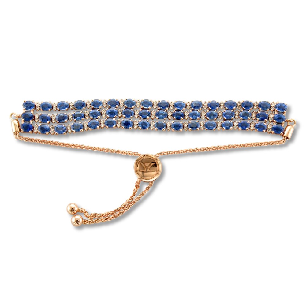 Le Vian Sapphire Bolo Bracelet 5/8 ct tw Diamonds 14K Strawberry Gold 4nNicRi5
