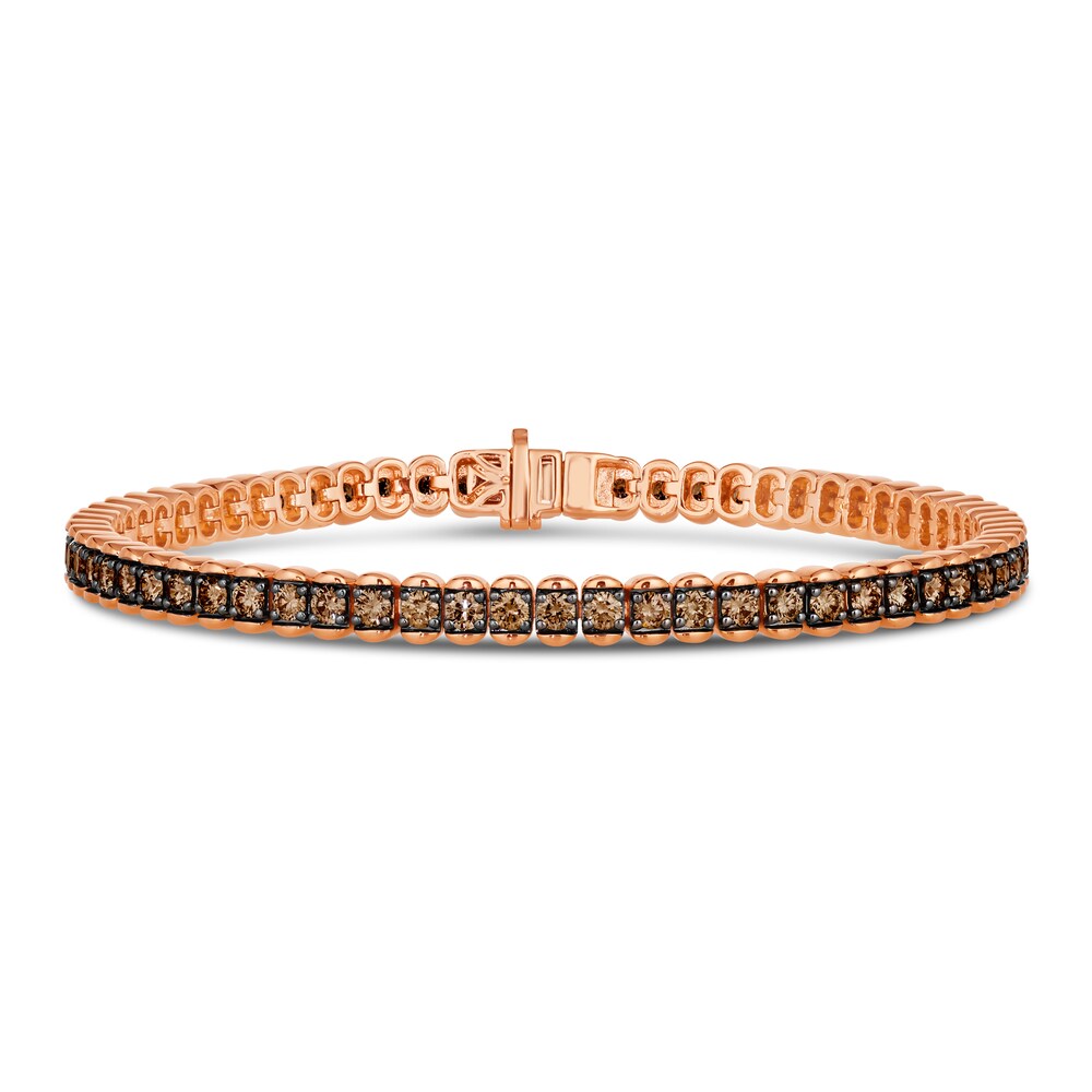 Le Vian Diamond Bracelet 3-5/8 ct tw Round 14K Strawberry Gold 7.25\" 4qenUrQQ