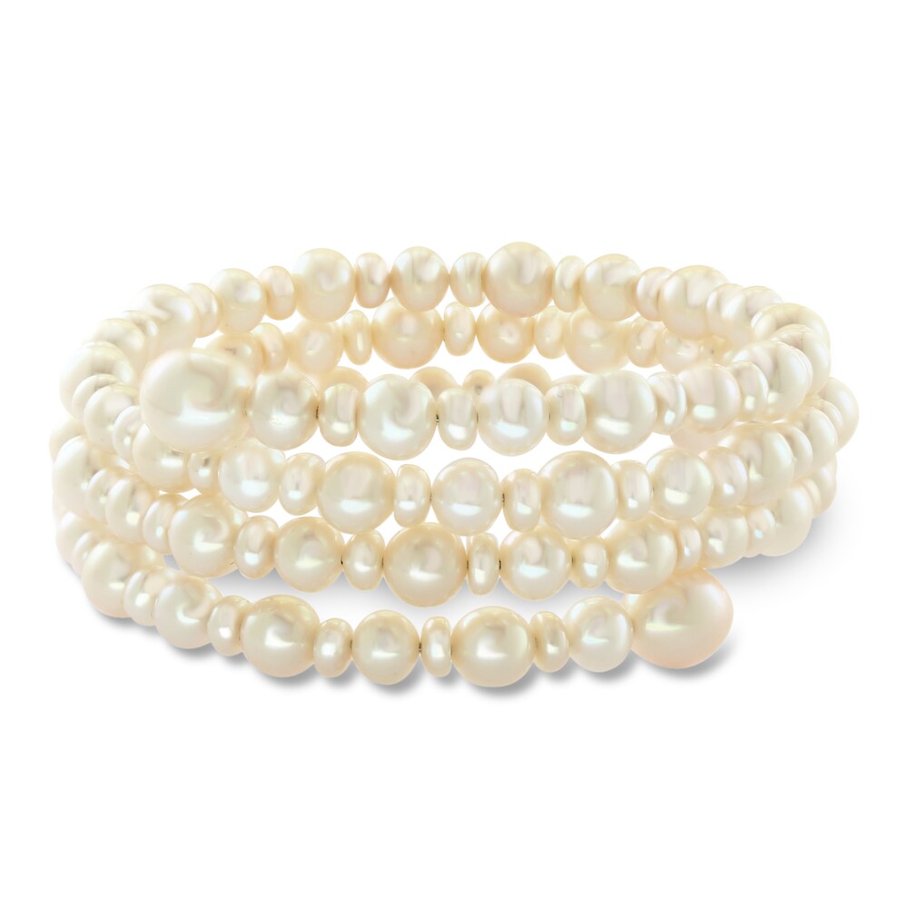 LALI Jewels Cultured Freshwater Pearl Wire Wrap Bangle Bracelet 14K Yellow Gold 25.5" 4rrfwZBz