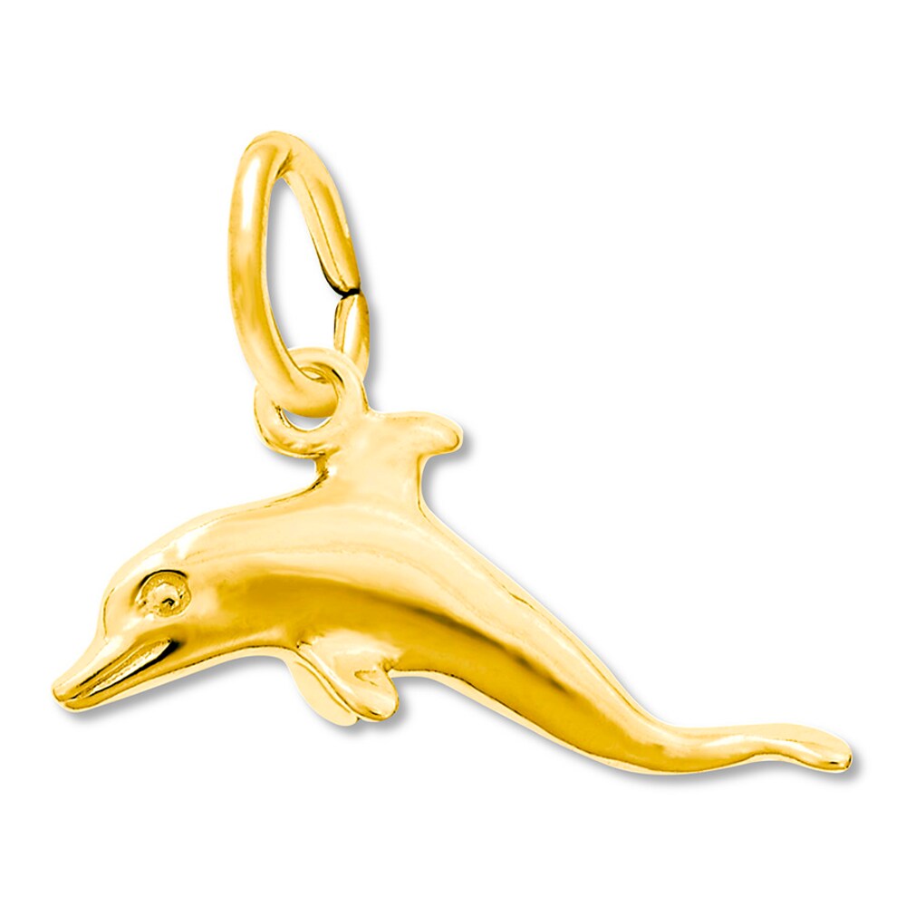 Dolphin Charm 14K Yellow Gold 4sHoDTGB