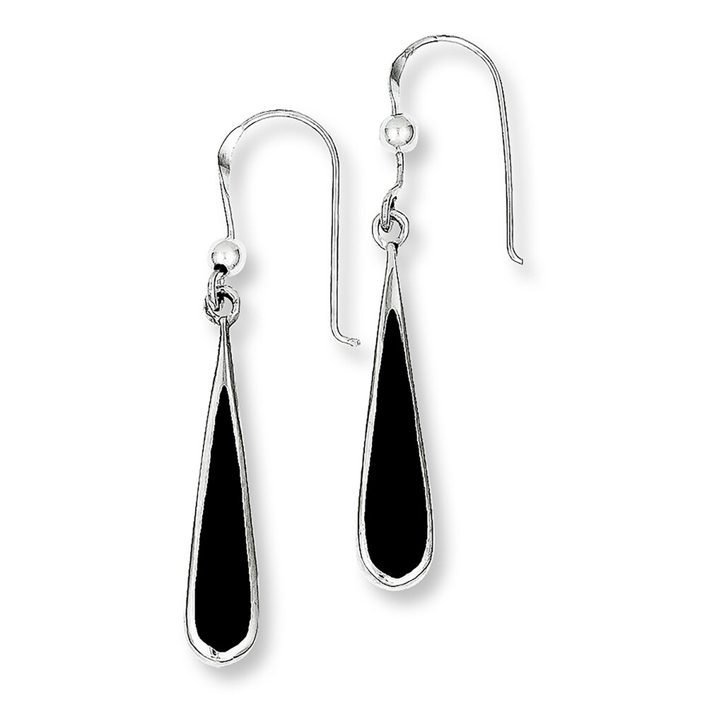 Onyx Teardrop Earrings Sterling Silver 4uMP1o0V