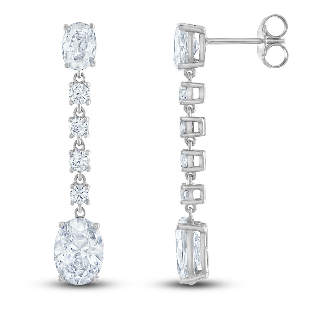 Vera Wang WISH Lab-Created Diamond Dangle Earrings 3 ct tw Oval/Round 14K White Gold 53cKJvEQ