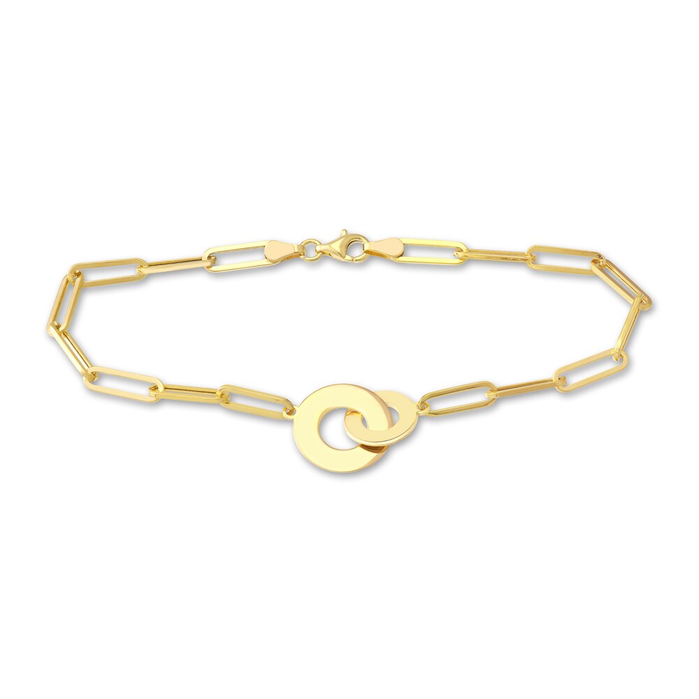 Interlocking Disks Bracelet 14K Yellow Gold 7" 54IrsZY1