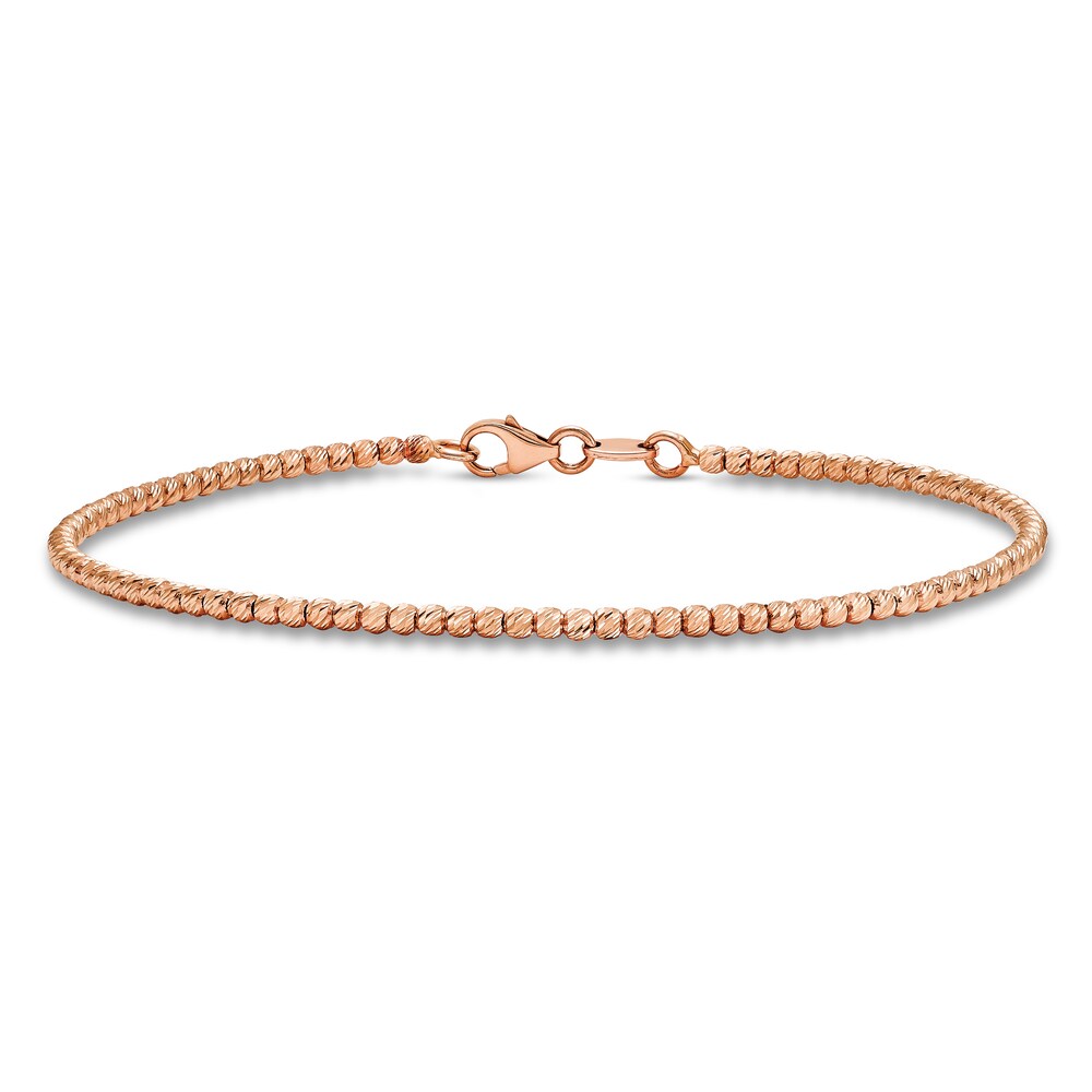 Diamond Cut Beaded Bracelet 14K Rose Gold 5HBqJ7ak