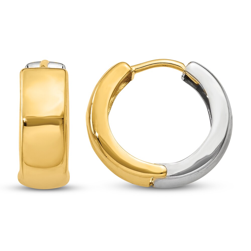 Hinged Huggie Hoop 14K Two-Tone Gold 5MGbUj2G