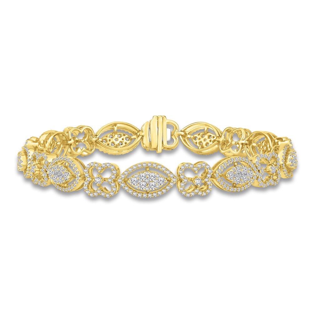 Diamond Bracelet 3-1/2 carats tw Round 14K Yellow Gold 5P1ea5qs