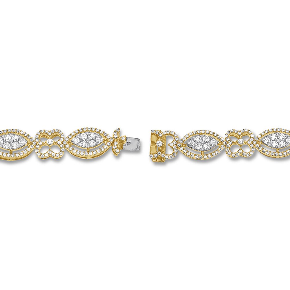 Diamond Bracelet 3-1/2 carats tw Round 14K Yellow Gold 5P1ea5qs