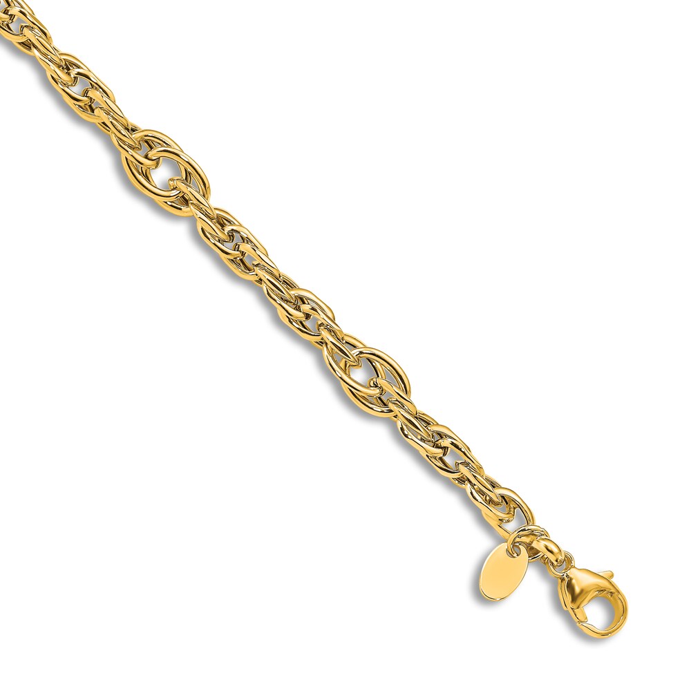 High-Polish Link Bracelet 14K Yellow Gold 7.5" 5Sl9rYHc
