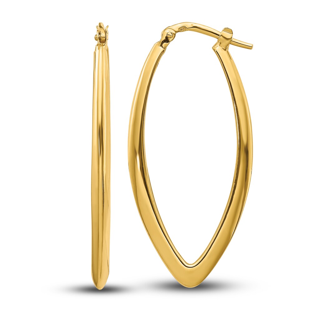 Fancy Hoop Earrings 14K Yellow Gold 5cG11GoT