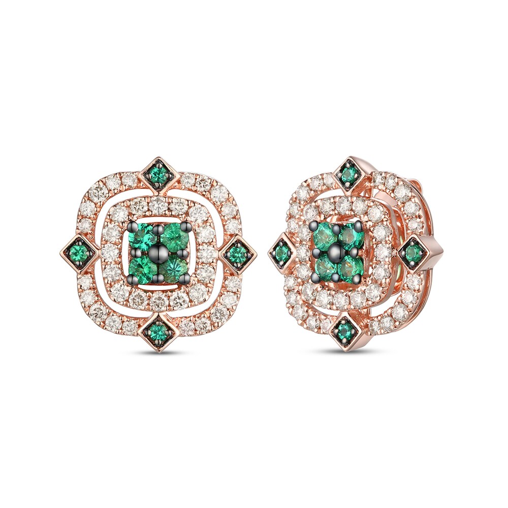 Le Vian Natural Emerald Earrings 7/8 ct tw Diamonds 14K Strawberry Gold 5cYaMDXa