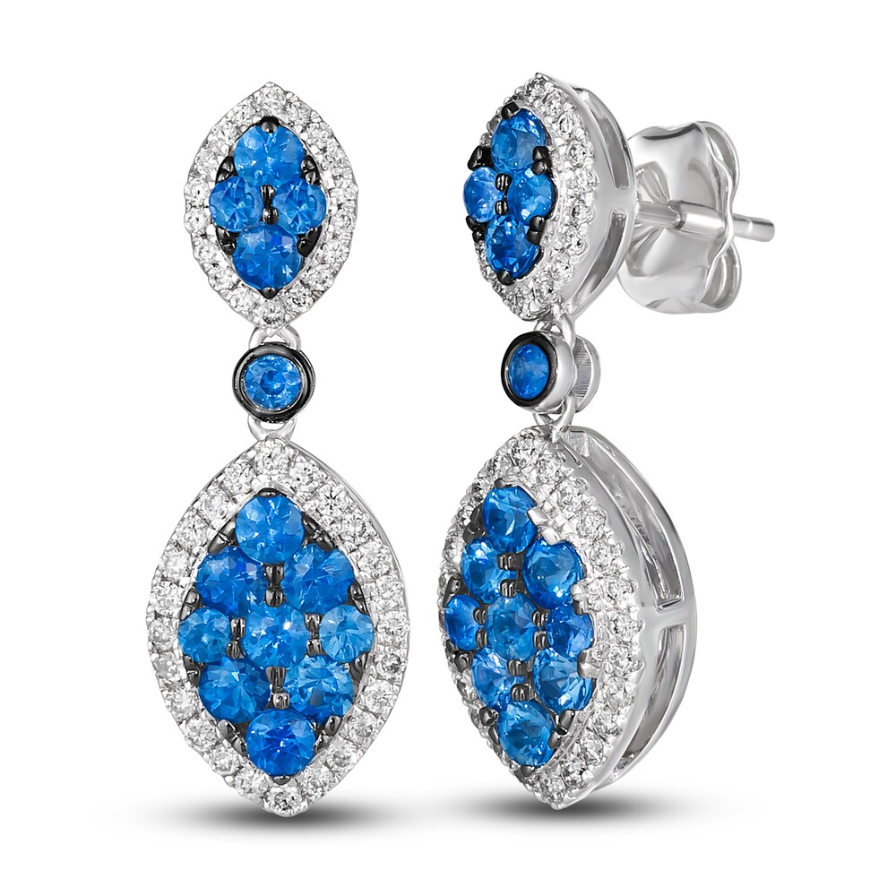 Le Vian Natural Blue Sapphire Earrings 1/3 ct tw Diamonds 14K Vanilla Gold 5nZdSFmj