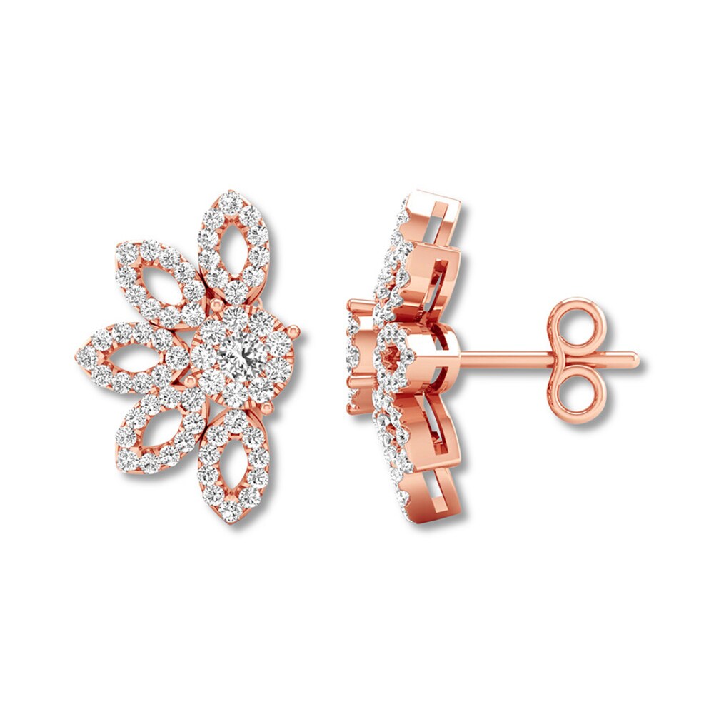 Diamond Earrings 1/2 ct tw Round-cut 14K Rose Gold 5qg8erkz