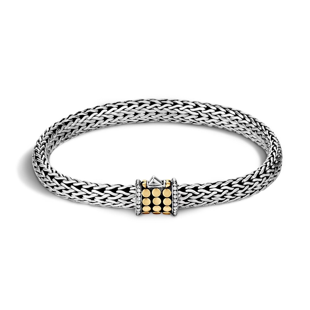 John Hardy Dot Bracelet in Silver and 18K Gold, Large 5vbgJ1Iz