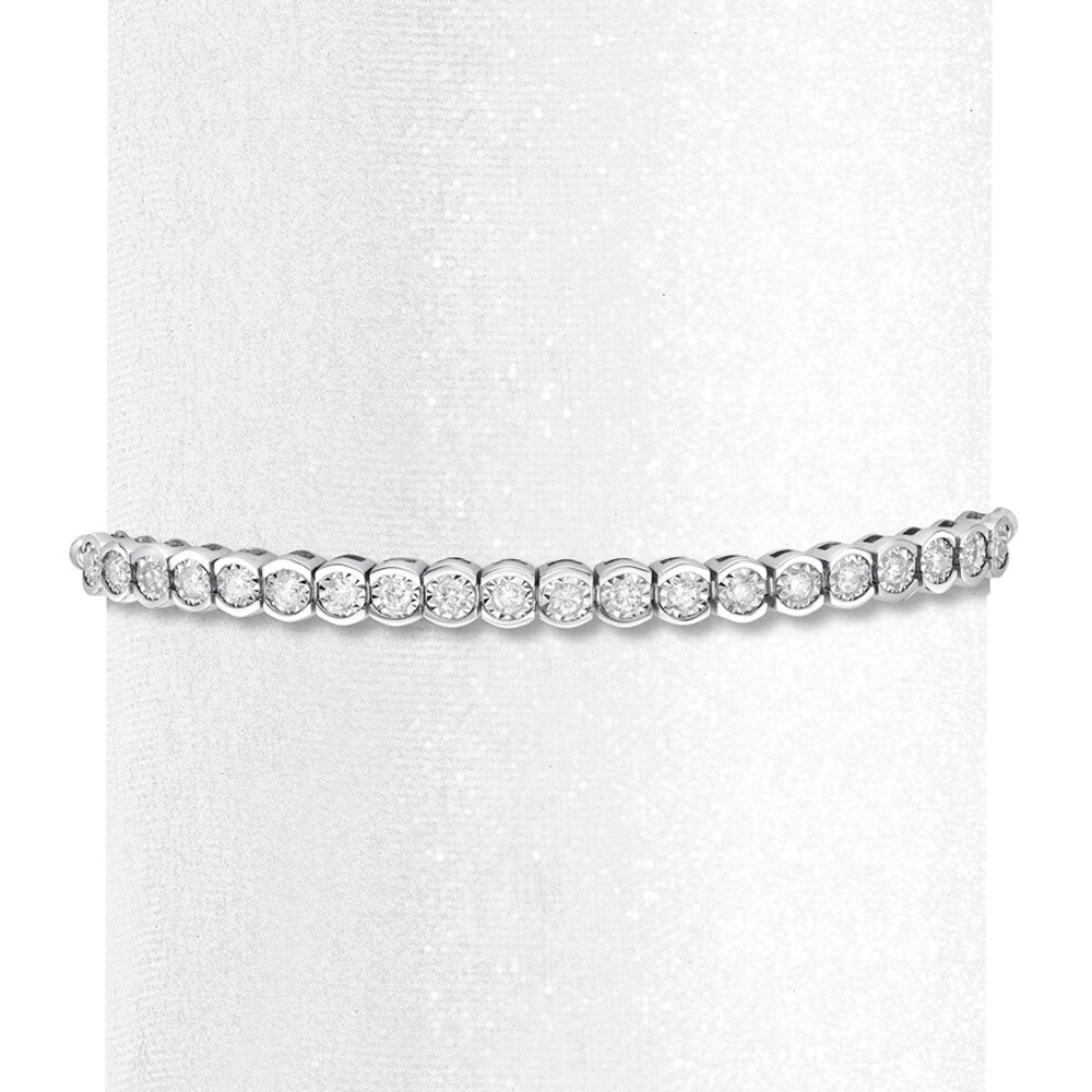 Diamond Bolo Bracelet 1 carat tw Round-cut Sterling Silver 633WdZ0z