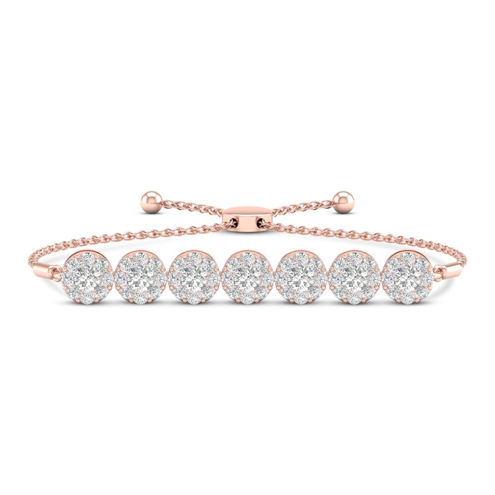 Diamond Bolo Bracelet 2 ct tw Round 14K Rose Gold 63gu5al0