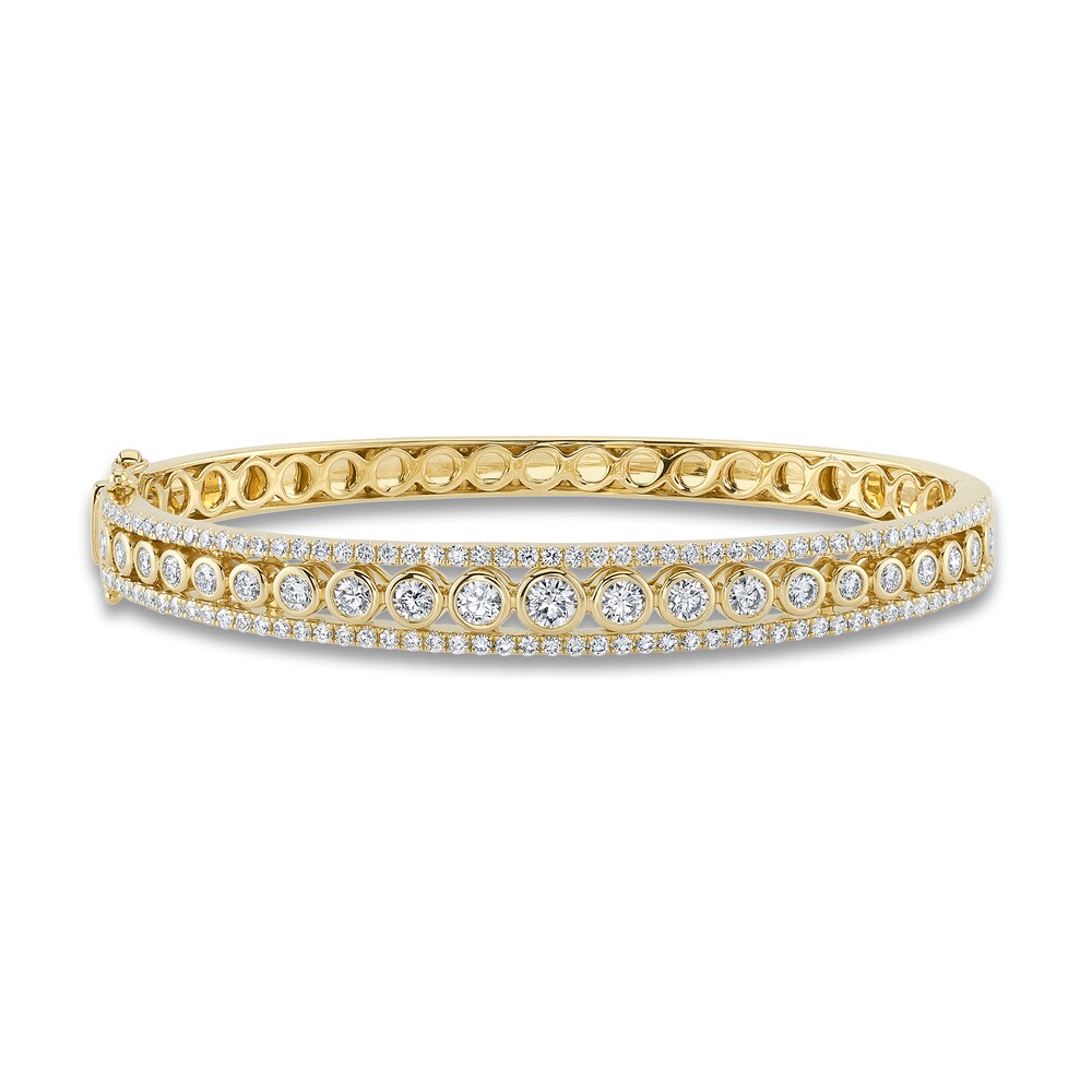 Shy Creation Diamond Bangle Bracelet 2 3/8 ct tw Round 14K Yellow Gold SC55023654ZS 69w3kVrY