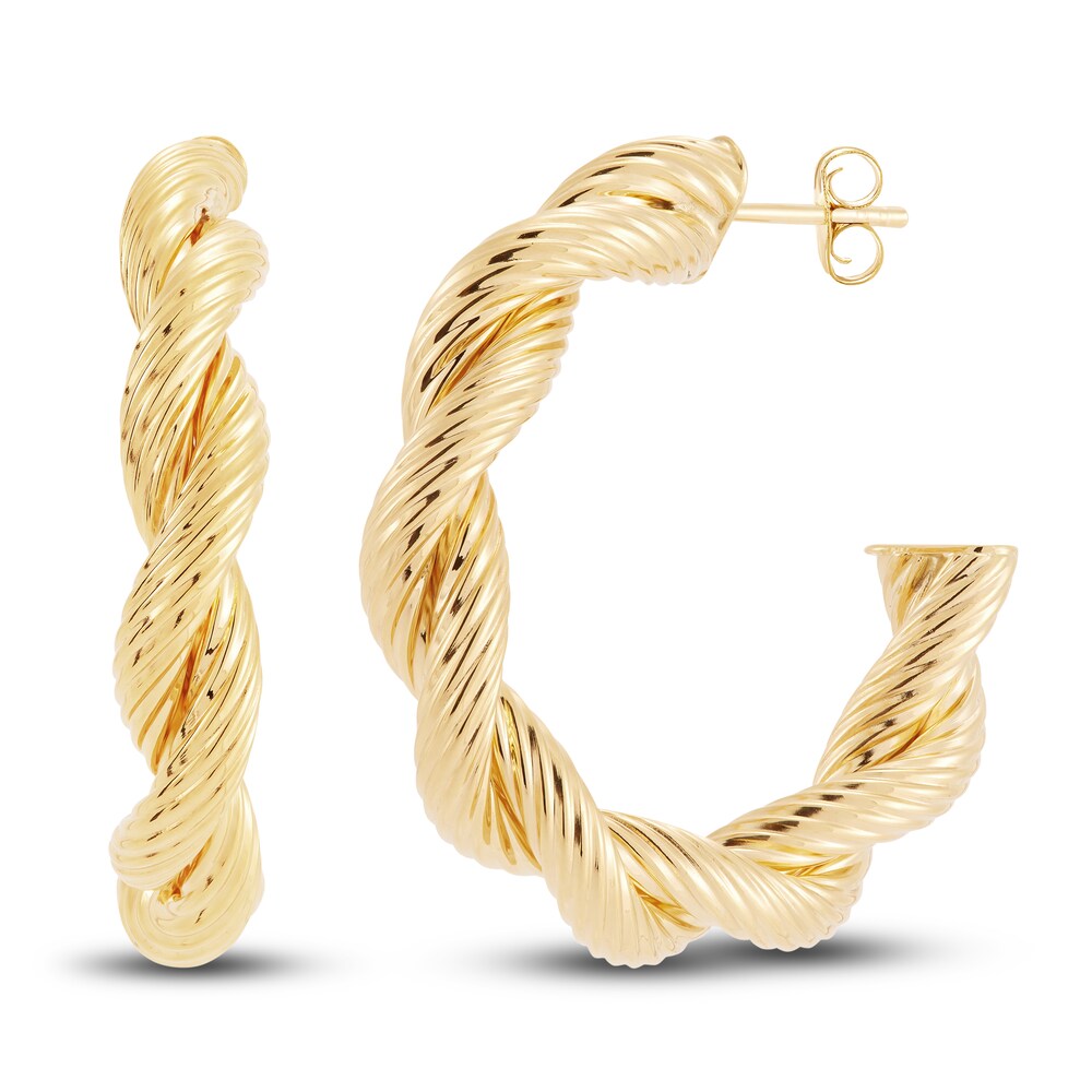 Twisted Tube Hoop Earrings 10K Yellow Gold 6EuxqOJY