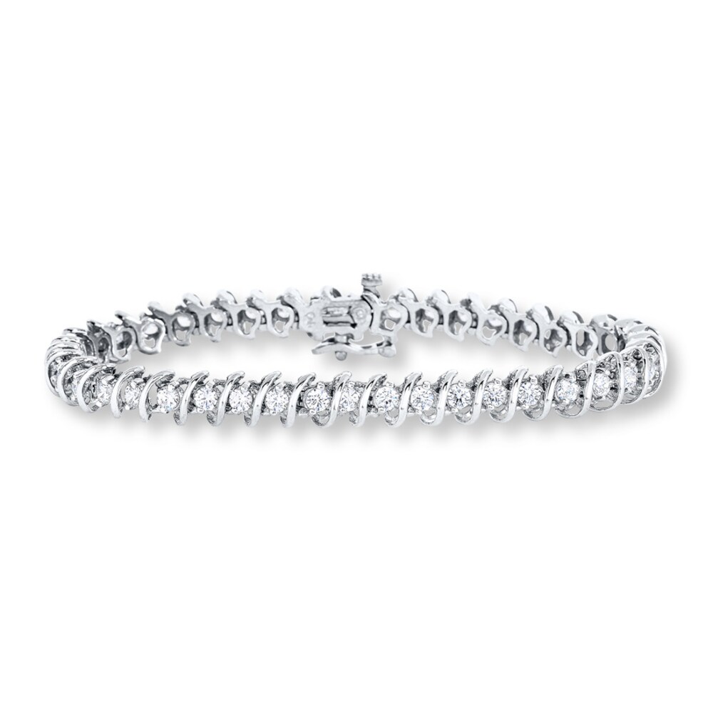 Diamond Bracelet 1 ct tw Round-cut 14K White Gold 6krWD0Si