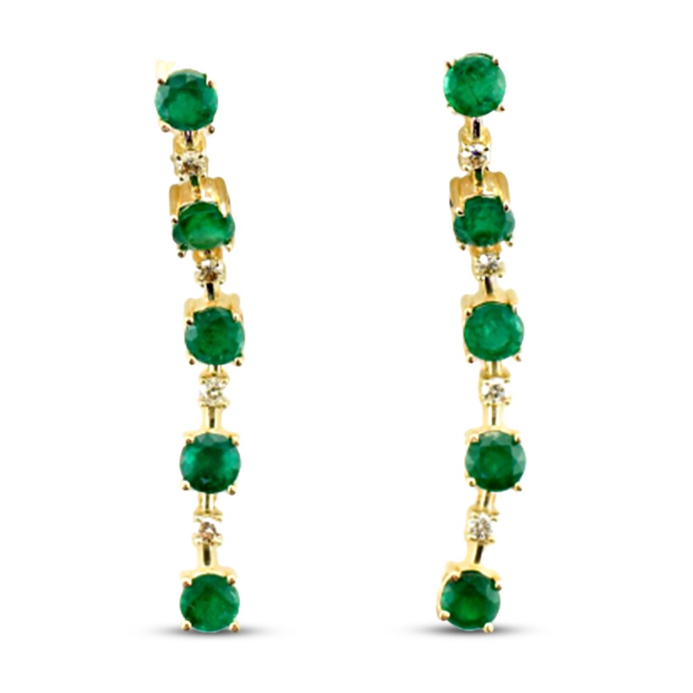 Le Vian Natural Emerald Earrings 1/5 ct tw Diamonds 14K Honey Gold 6lfHTxyB