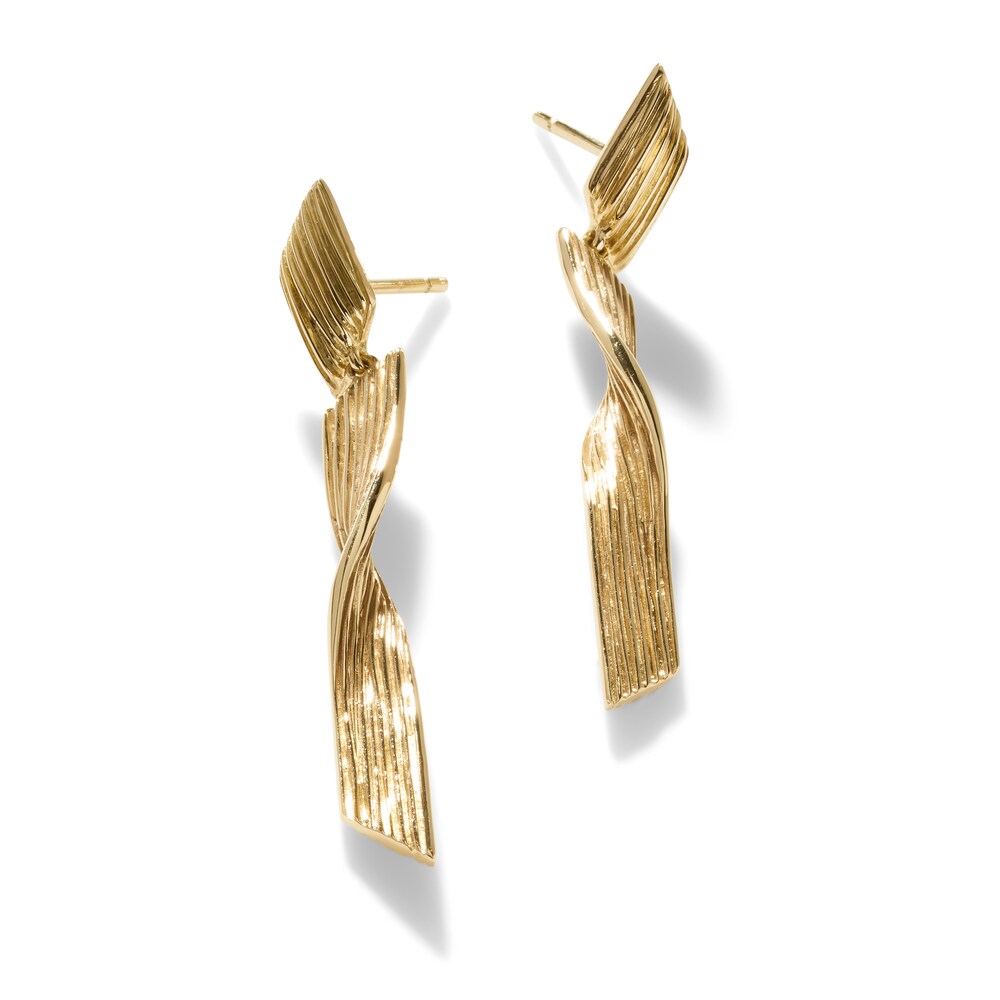 John Hardy Bamboo Drop Earrings 18K Yellow Gold 6nLwukjI