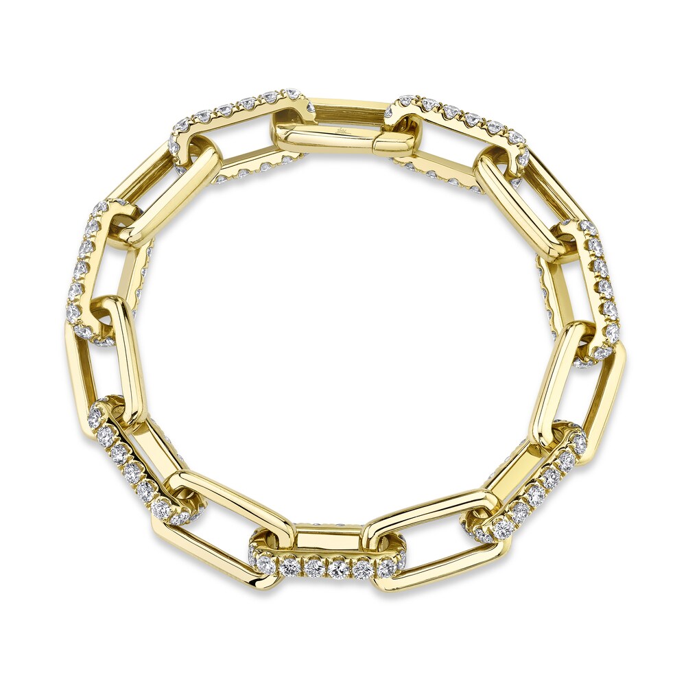 Shy Creation Diamond Paperclip Bracelet 5-1/2 ct tw Round 14K Yellow Gold 8\" SC55021382Z7 6swmVbS4 [6swmVbS4]