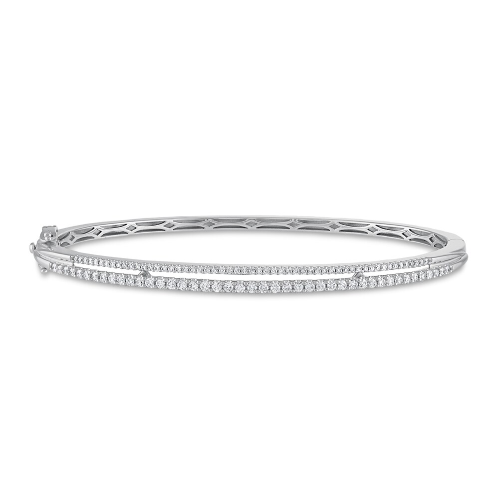 Diamond Bangle 1-1/2 ct tw Round 14K White Gold 7AGDyTpj