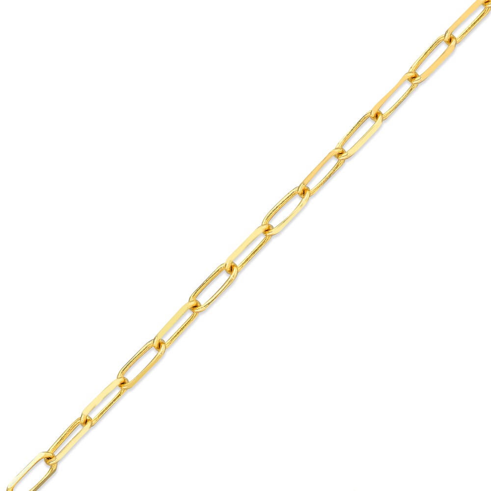 Diamond Paperclip Chain Bracelet 1/15 ct tw Round 14K Yellow Gold 5.5\" 7BJJkmhb